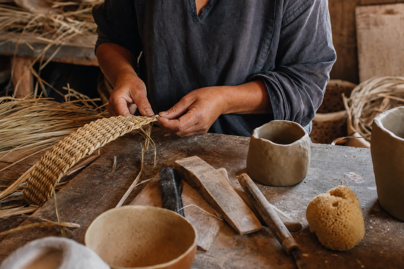 Geste de fabrication à l'atelier